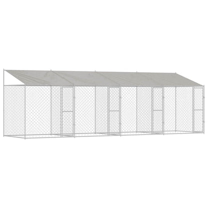 Gabbia per Cani con Tetto Argento 800 x 200 x 256 cm | homemem39