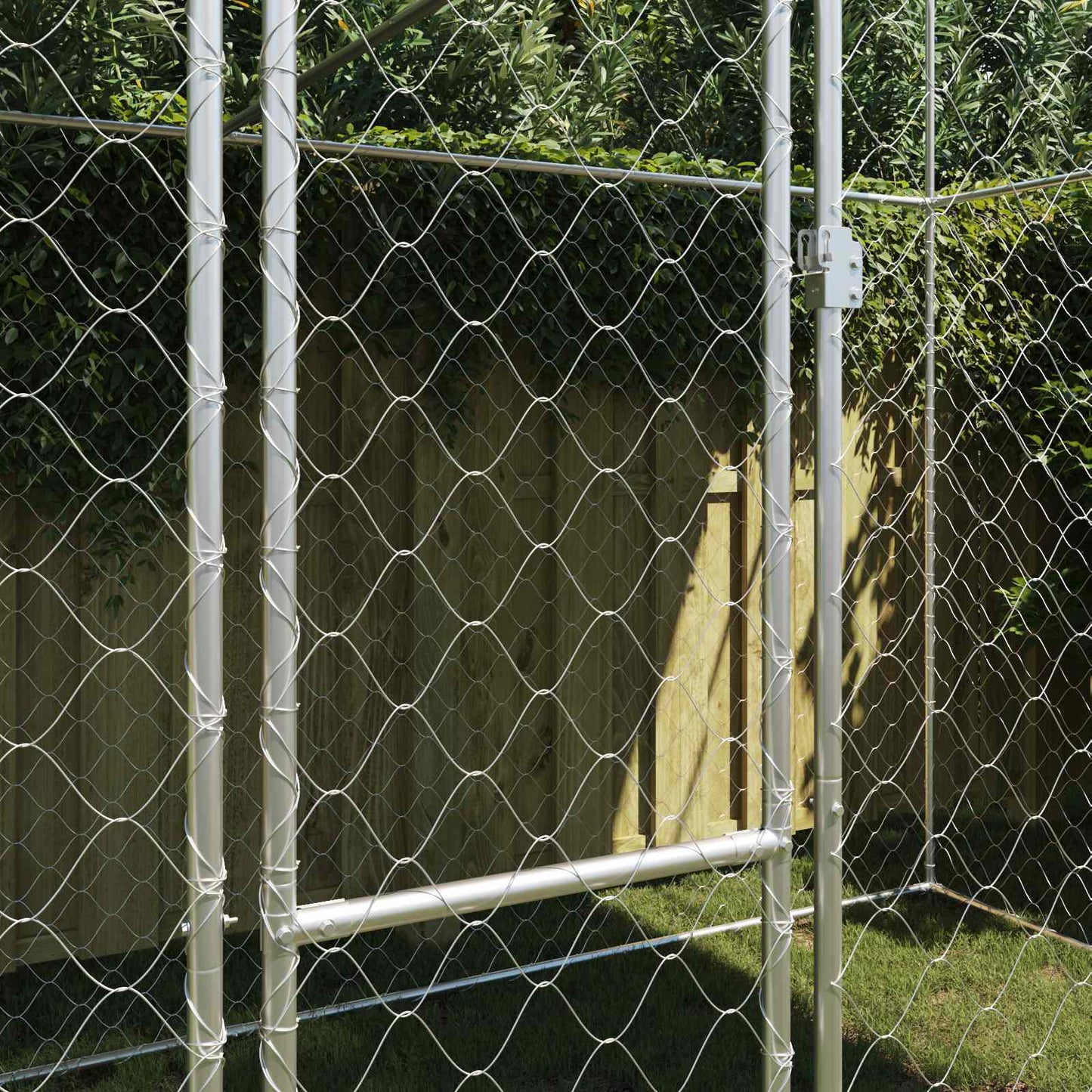 Gabbia per Cani con Tetto Argento 400 x 200 x 256 cm | homemem39