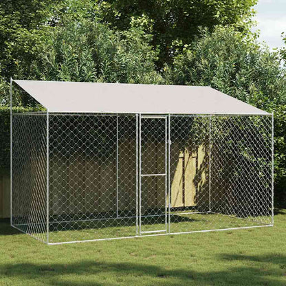 Gabbia per cani Argento 400 x 200 x 256 cm Acciaio zincato