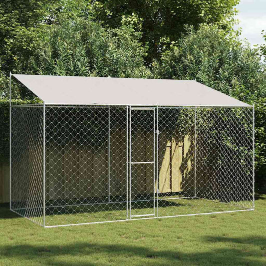 Gabbia per cani Argento 400 x 200 x 256 cm Acciaio zincato