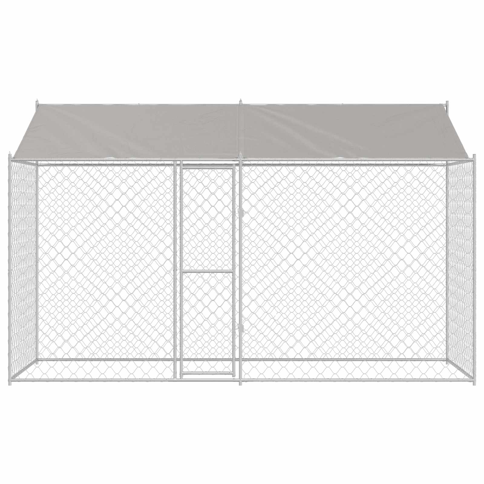 Gabbia per Cani con Tetto Argento 400 x 200 x 256 cm | homemem39