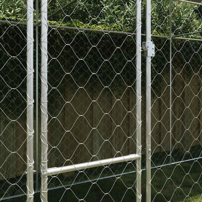 Gabbia per Cani con Tetto Argento 600 x 200 x 256 cm | homemem39