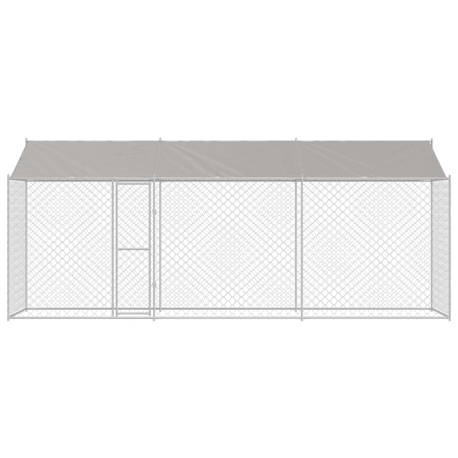 Gabbia per Cani con Tetto Argento 600 x 200 x 256 cm | homemem39