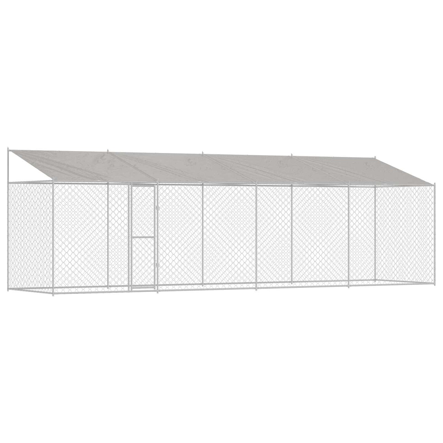 Gabbia per Cani con Tetto Argento 800 x 200 x 256 cm | homemem39