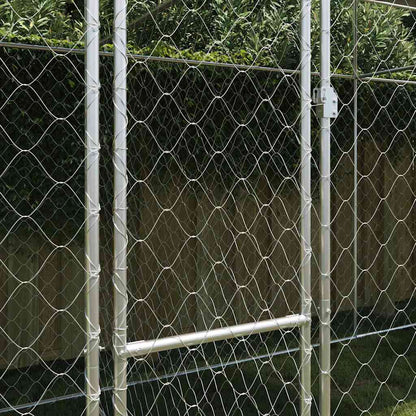 Gabbia per Cani con Tetto Argento 600 x 200 x 256 cm | homemem39