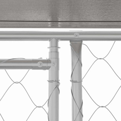 Gabbia per Cani con Tetto Argento 800 x 200 x 256 cm | homemem39