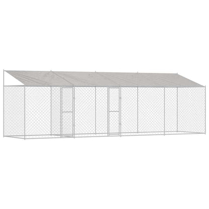 Gabbia per Cani con Tetto Argento 800 x 200 x 256 cm | homemem39