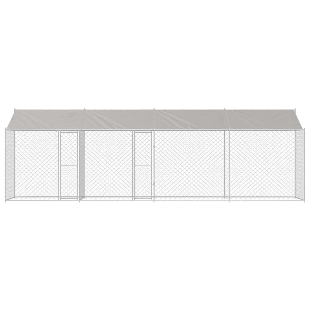 Gabbia per Cani con Tetto Argento 800 x 200 x 256 cm | homemem39