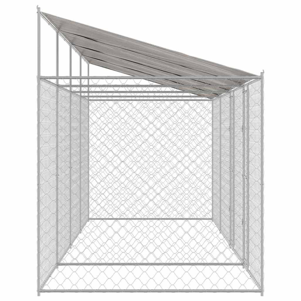 Gabbia per Cani con Tetto Argento 800 x 200 x 256 cm | homemem39