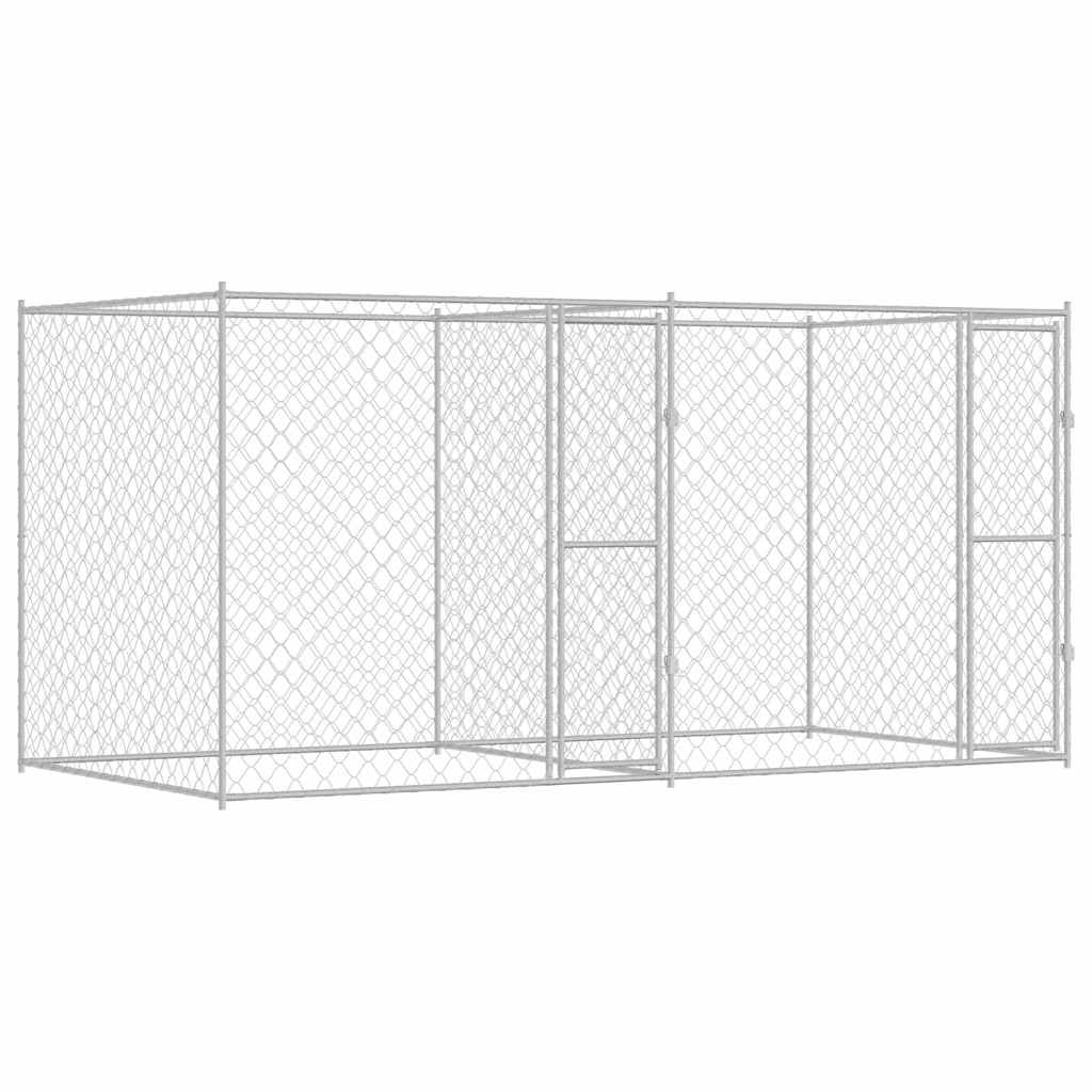 Gabbia per cani Argento 400 x 200 x 200 cm Acciaio zincato | homemem39