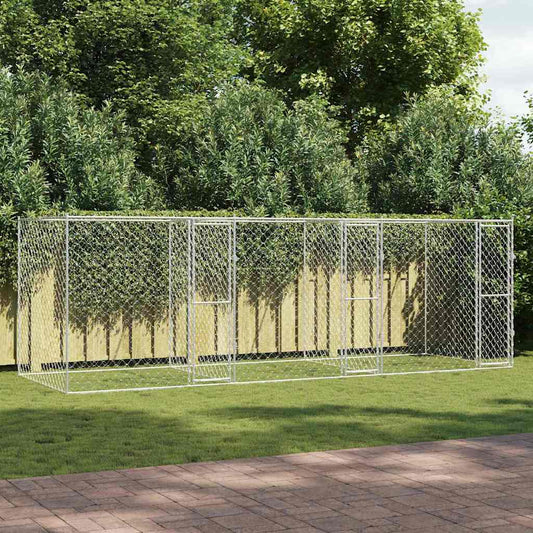 Gabbia per cani Argento 600 x 200 x 200 cm Acciaio zincato