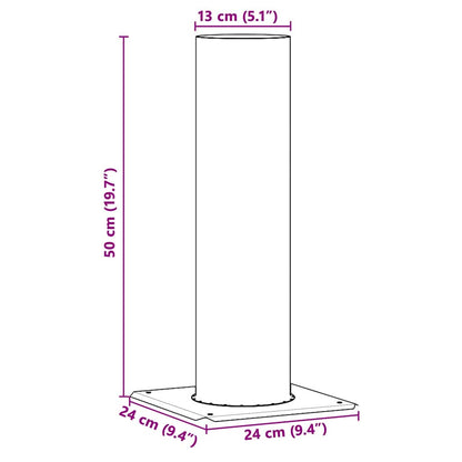 Estensione della Testa del Camino Argento 24 x 24 x 50 cm