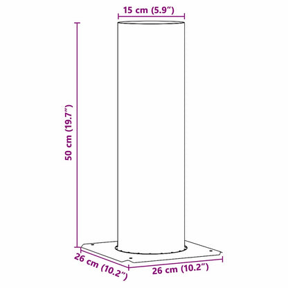 Estensione della Testa del Camino Argento 26 x 26 x 50 cm