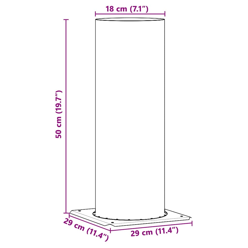 Estensione della Testa del Camino Argento 29 x 29 x 50 cm
