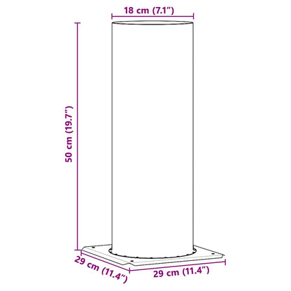 Estensione della Testa del Camino Argento 29 x 29 x 50 cm