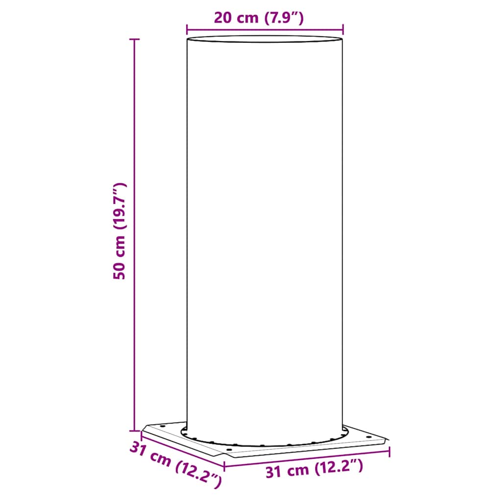 Estensione della Testa del Camino Argento 31 x 31 x 50 cm