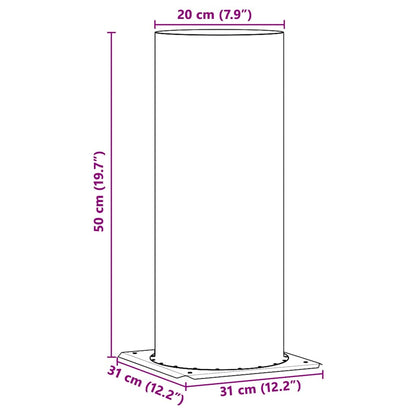 Estensione della Testa del Camino Argento 31 x 31 x 50 cm