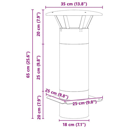 Estensione Camino Argento 35 x 35 x 65 cm Acciaio inossidabile
