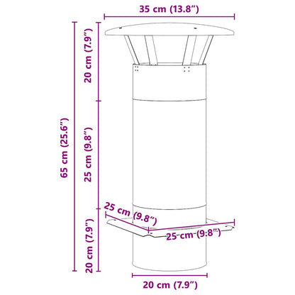 Estensione Camino Argento 35 x 35 x 65 cm Acciaio inossidabile | homemem39