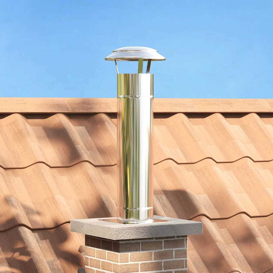 Estensione Camino Argento 25 x 25 x 82 cm Acciaio inossidabile | homemem39