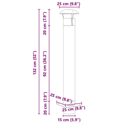 Estensione Camino Argento 25 x 25 x 132 cm Acciaio inossidabile