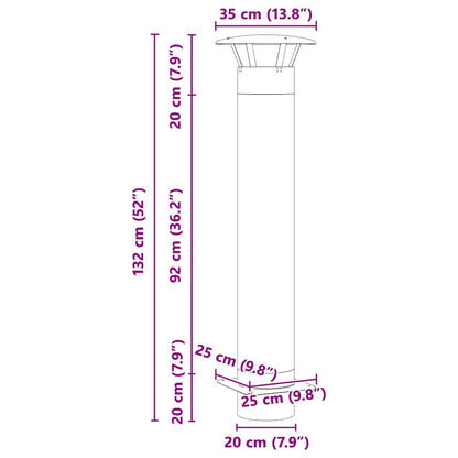 Estensione Camino Argento 35 x 35 x 132 cm Acciaio inossidabile