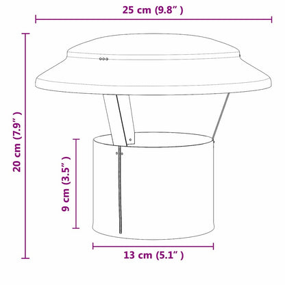 Copertura per Camino Argento 25 x 25 x 20 cm