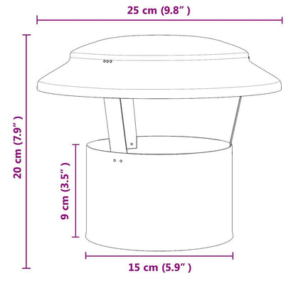 Copertura per Camino Argento 25 x 25 x 20 cm