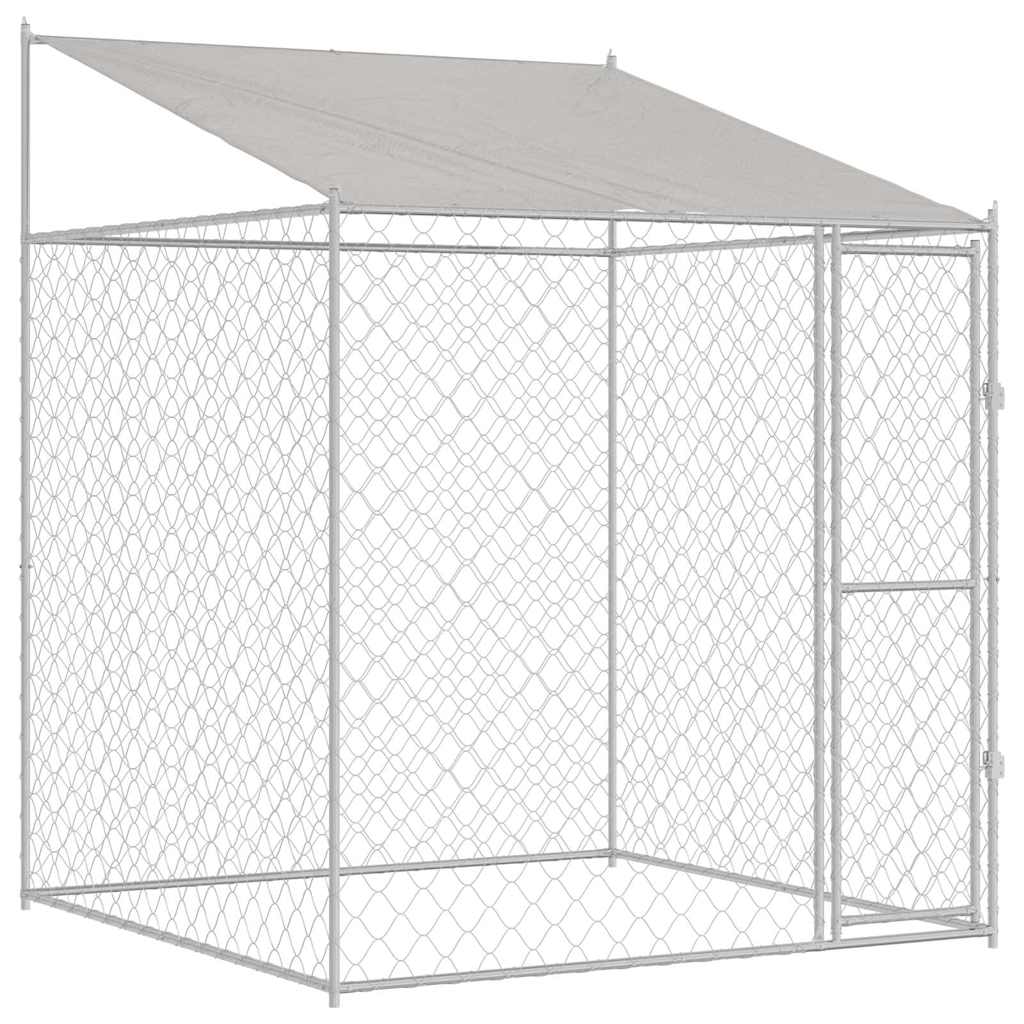Gabbia per Cani con Tetto Argento 200 x 200 x 258 cm | homemem39
