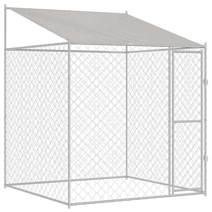 Gabbia per Cani con Tetto Argento 200 x 200 x 258 cm | homemem39