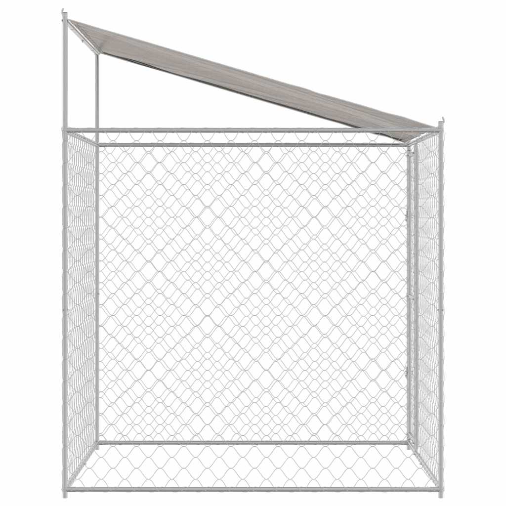 Gabbia per Cani con Tetto Argento 200 x 200 x 258 cm | homemem39