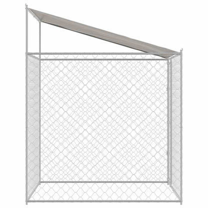 Gabbia per Cani con Tetto Argento 200 x 200 x 258 cm | homemem39
