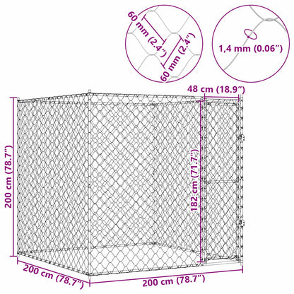 Gabbia per cani Argento 200 x 200 x 200 cm Acciaio zincato | homemem39