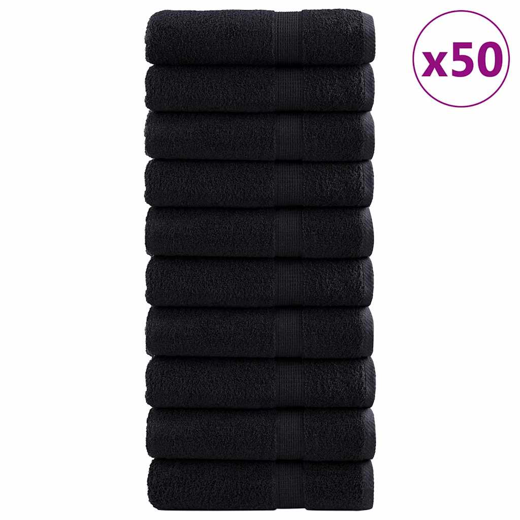 Asciugamano per Ospiti SOLUND 50 pz Nero 50 x 100 cm 550 gsm | homemem39
