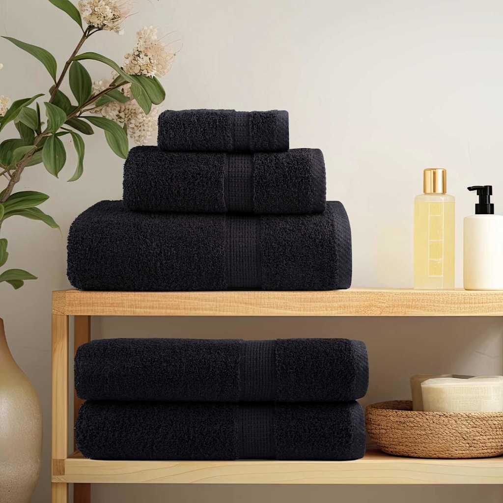 Asciugamano per Ospiti SOLUND 25 pz Nero 70 x 140 cm 550 gsm | homemem39