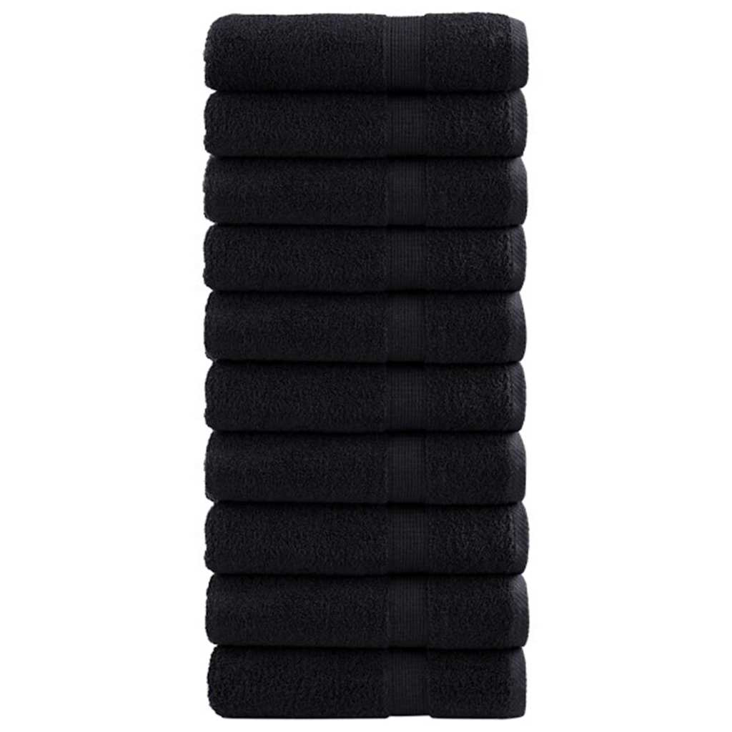 Asciugamano per Ospiti SOLUND 25 pz Nero 100 x 150 cm 550 gsm | homemem39