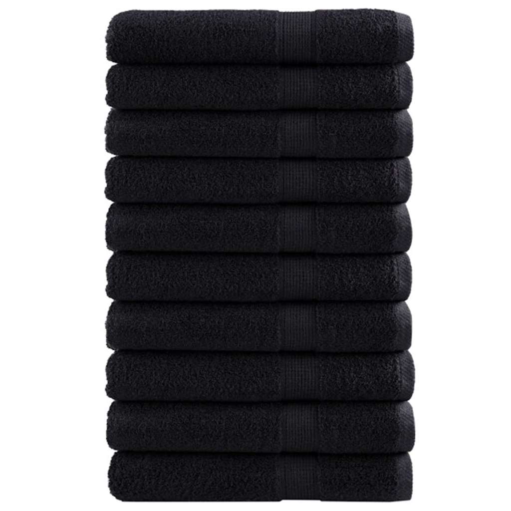 Asciugamano per Ospiti SOLUND 25 pz Nero 80 x 200 cm 550 gsm | homemem39