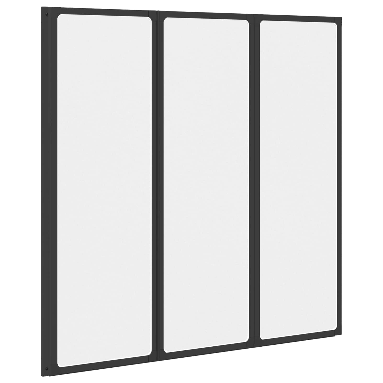 Parete doccia Nero 120 x 2 x 117 cm Alluminio e PP | homemem39