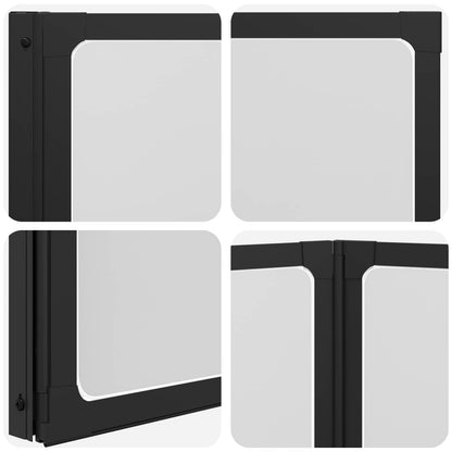 Parete doccia Nero 132 x 2 x 140 cm Alluminio e PP | homemem39
