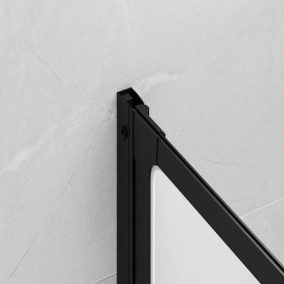 Parete doccia Nero 132 x 2 x 140 cm Alluminio e PP | homemem39