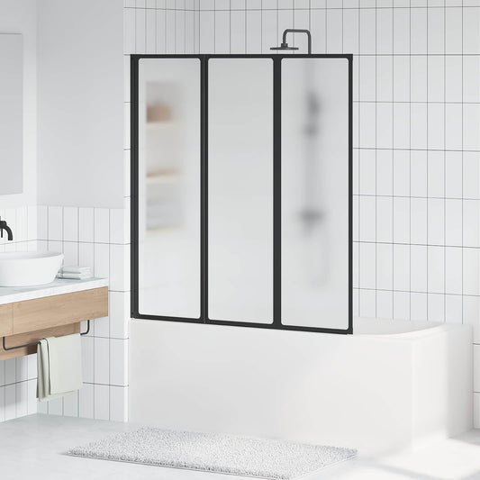 Parete doccia Nero 132 x 2 x 140 cm Alluminio e PP | homemem39