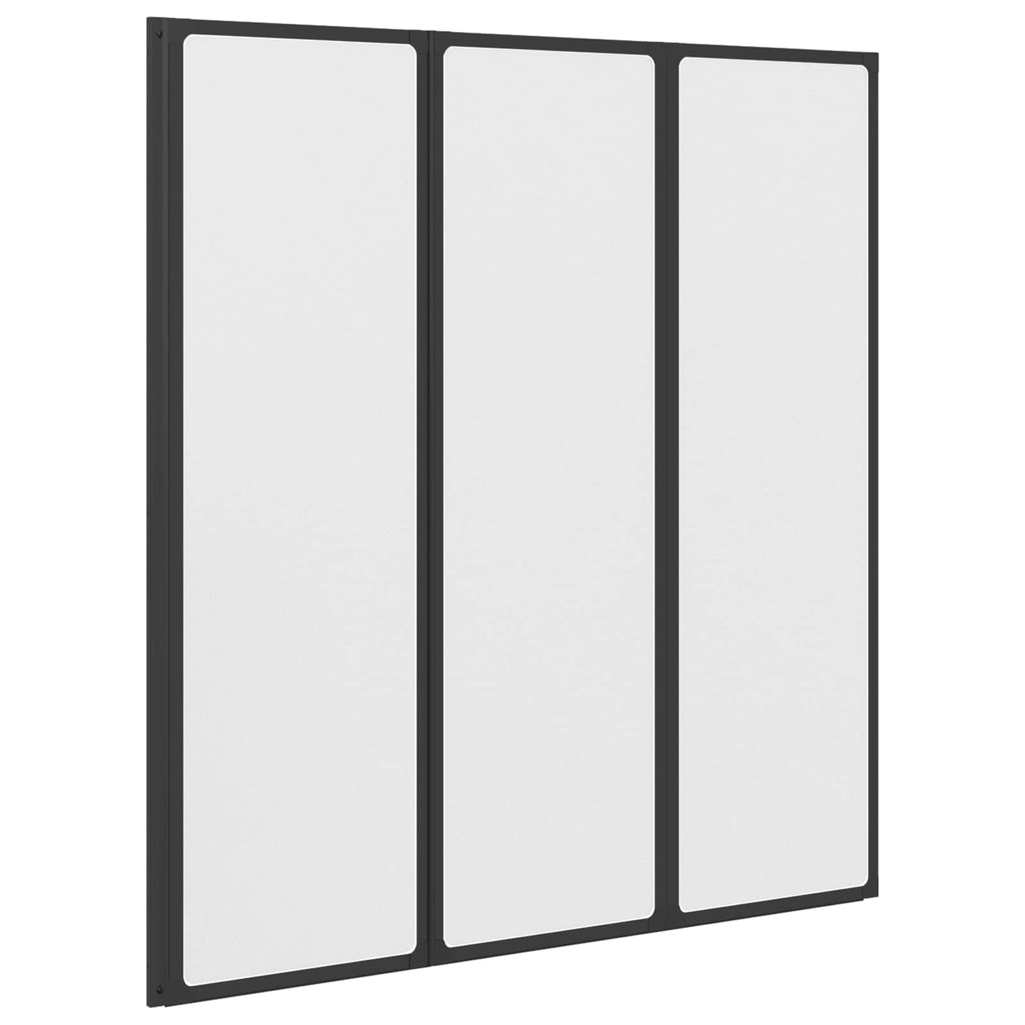 Parete doccia Nero 132 x 2 x 140 cm Alluminio e PP | homemem39