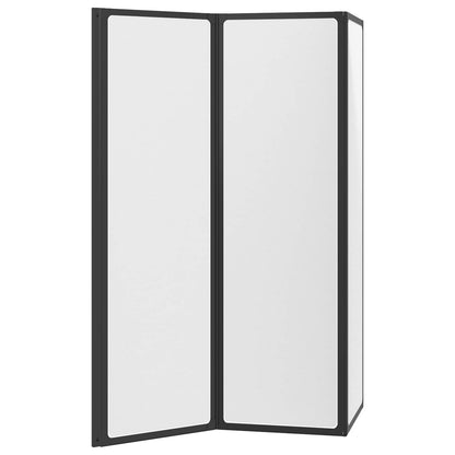Parete doccia Nero 132 x 2 x 140 cm Alluminio e PP | homemem39