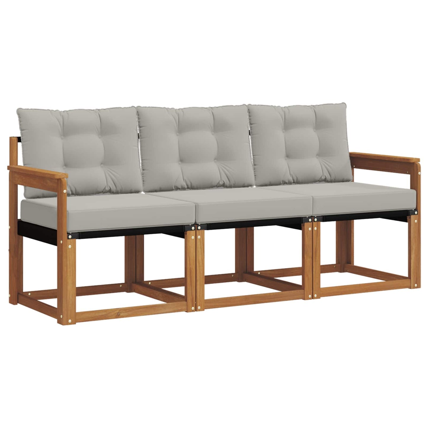 Set di divani da esterno 3 pcs Grigio Naturale e Chiaro | homemem39