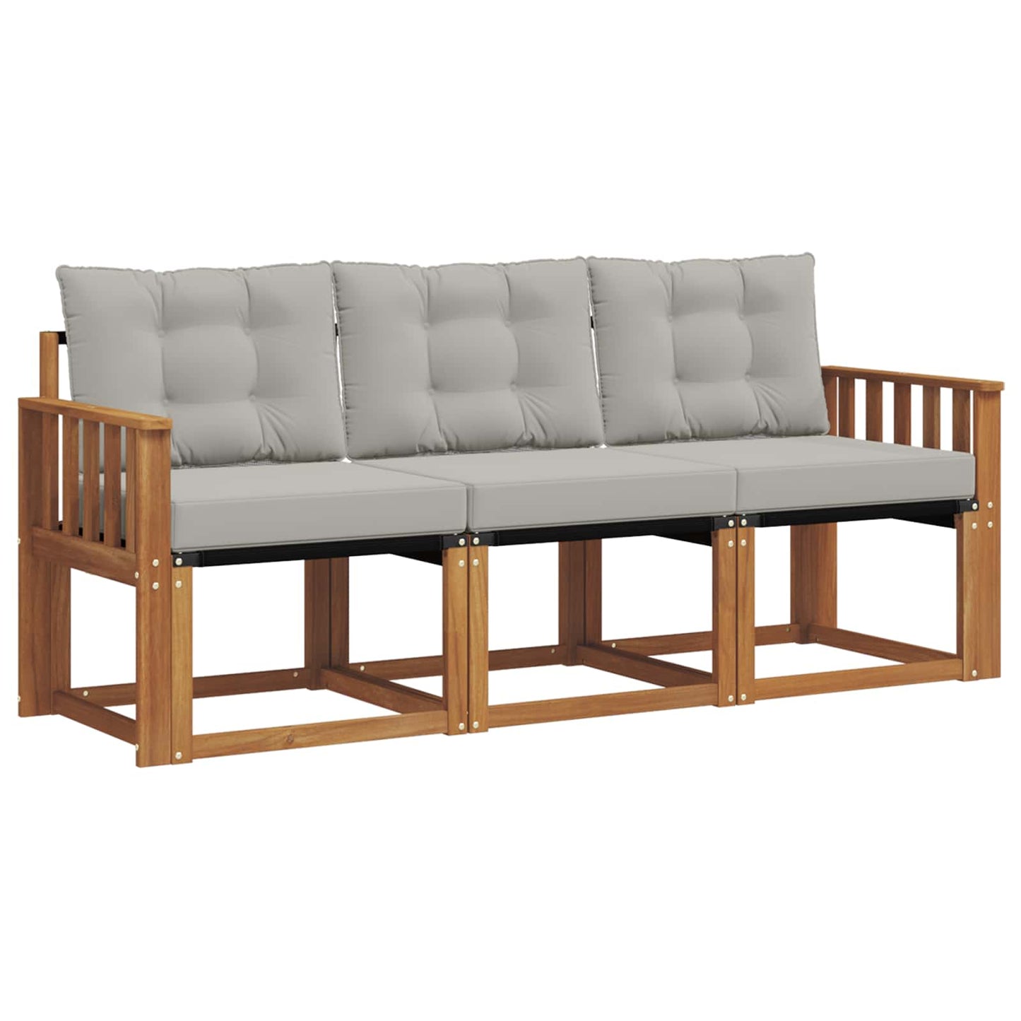 Set di divani da esterno 3 pcs Grigio Naturale e Chiaro | homemem39