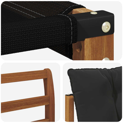 Set di divani da esterno con cuscino 3 pcs Naturale e Nero | homemem39