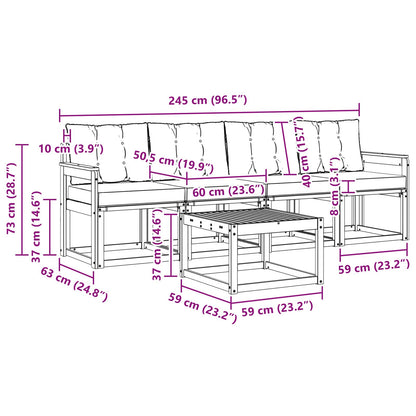 Set di divani da esterno 5 pcs Grigio Naturale e Chiaro | homemem39