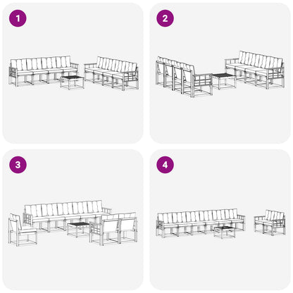 Set di divani da esterno 9 pcs Grigio Naturale e Chiaro | homemem39