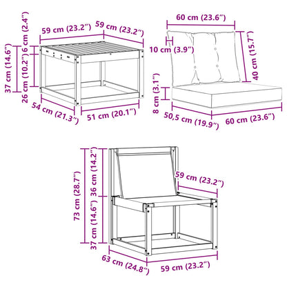 Set di divani da esterno con cuscino 9 pcs Naturale e Nero | homemem39