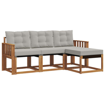 Set di divani da esterno 4 pcs Grigio Naturale e Chiaro | homemem39